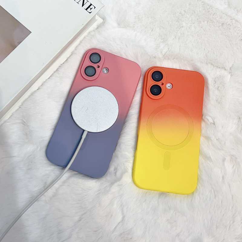 Luxury Gradient Liquid Silicon - Liquid Silicone Magnetic Phone Case 评论和价格