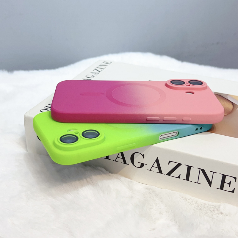 Luxury Gradient Liquid Silicon - Liquid Silicone Magnetic Phone Case 评论和价格