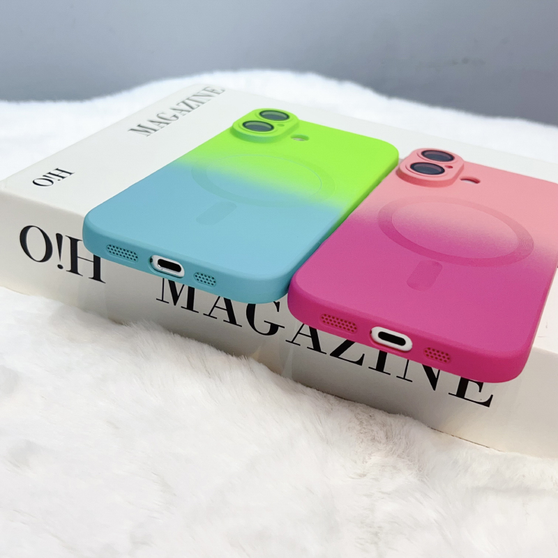 Luxury Gradient Liquid Silicon - Liquid Silicone Magnetic Phone Case 评论和价格