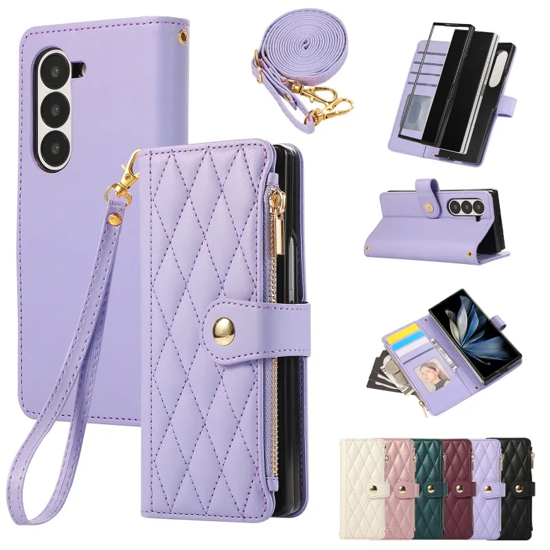 Crossbody Wrist Strap Wallet w - Leather Wallet Card Holder Phone Cover 评论和价格